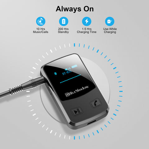 Blueshadow Bluetooth Transmitter for Car | Bluetooth 5.0 Adapter