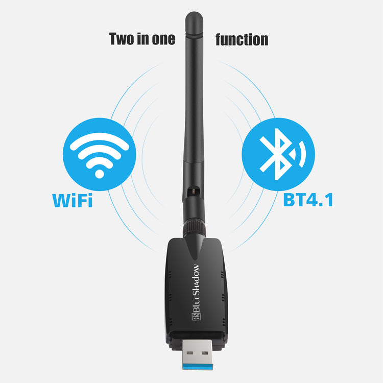 Répéteur WiFi Blue Shadow - 1200 Mbps - 2,4 GHz et 5,8 GHz - Groot portée -  Longue