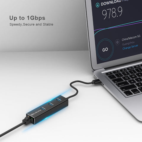 Blueshadow USB C to Ethernet Adapter 1Gbps | USB Hub Ethernet